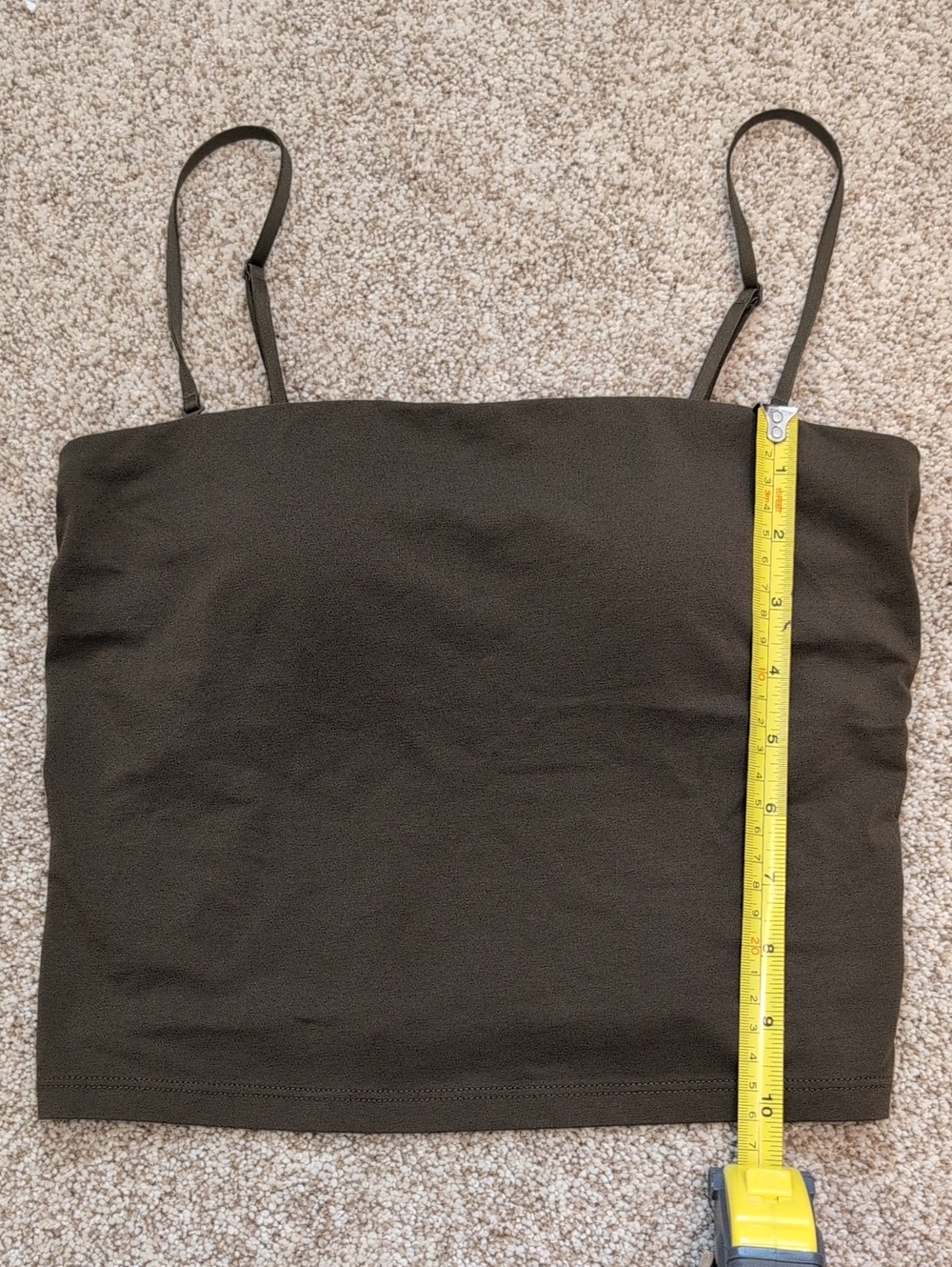🧶 Uniqlo, Airism, Dark Green, Crop Top with Cups & Removable Straps